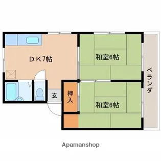 第二弘コーポ【201号室】の間取り