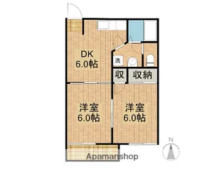 ベルテAリバーE棟【101号室】の間取り