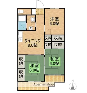 小山ハイツⅠ【402号室】の間取り