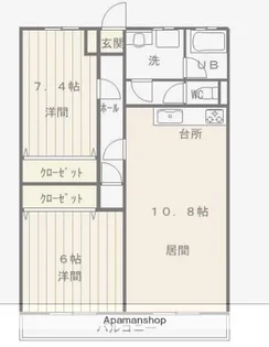 ラルーチェ【201号室】の間取り
