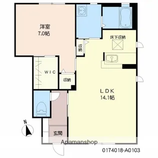 ブランシェ浮之城【103号室】の間取り
