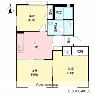 ラ・メール【1階】の間取り