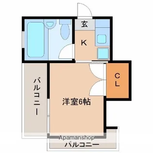 第6三重野ビル【401号室】の間取り