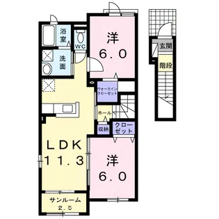 フォレスト リバー Ⅱ【2階】の間取り