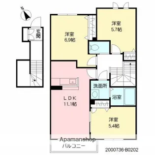 サンミズハ【2階】の間取り