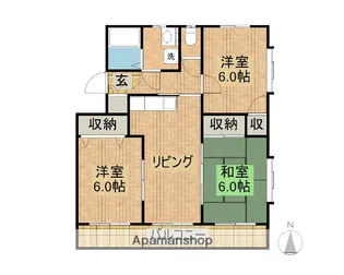 サンライフ永楽【101号室】の間取り