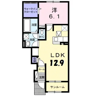 プランドールⅠ【1階】の間取り