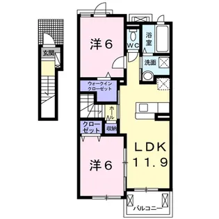 フラン・アンジュ Ⅵ【2階】の間取り