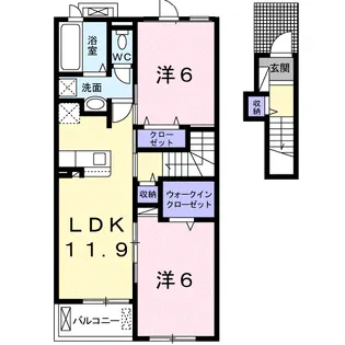 ベルハイム Ⅱ【2階】の間取り