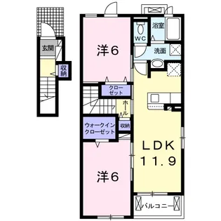 ムーネル セニーヤー Ⅱ【2階】の間取り