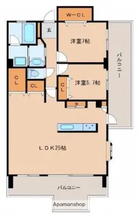 グランドパレス宮崎ザ・セントラル【7階】の間取り