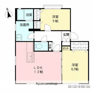 ディアス恒久B【1階】の間取り