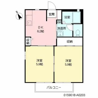 シャーメゾン高鍋【203号室】の間取り