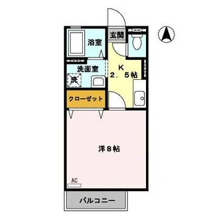 ディアコート浜 B棟【102号室】の間取り