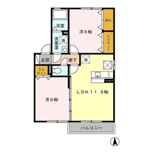 セゾングランモア【1階】の間取り