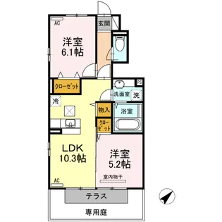 ぱぴよん・S【1階】の間取り