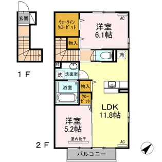 ぱぴよん・S【2階】の間取り
