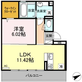 ル ココン 西高松【3階】の間取り