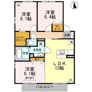 ルーム ケースリー B棟【205号室】の間取り