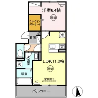ボヌールK【203号室】の間取り