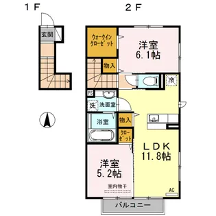 ベルヴュー B棟【2階】の間取り
