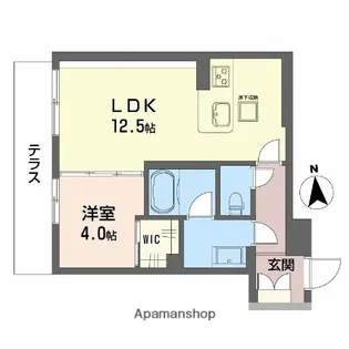 シャーメゾン江平 WEST【102号室】の間取り