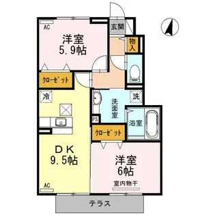 ヴィラコート J3 (WEST)【1階】の間取り