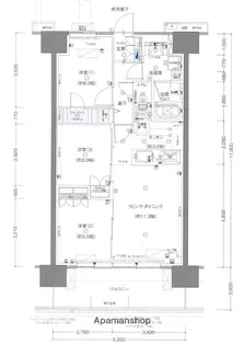 レーベン宮崎 ONE TOWER【9階】の間取り