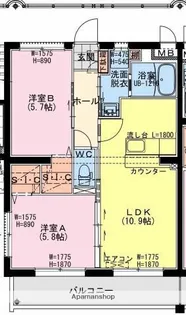 加納K YMマンション【201号室】の間取り