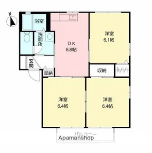ドルチェ【A203号室】の間取り