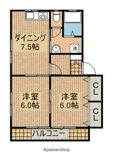 グリーンコーポ年見【103号室】の間取り