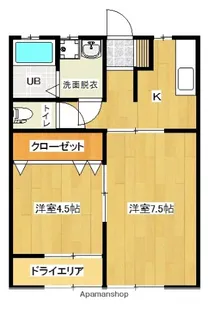 ラ メール郡元B棟【2階】の間取り