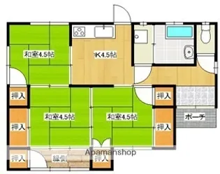 宮崎県都城市下川東2丁目【一戸建】の間取り