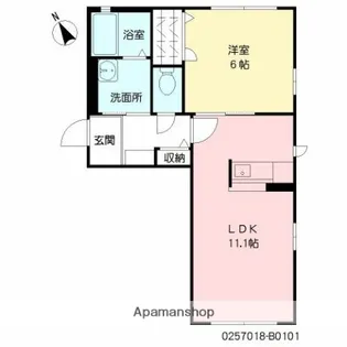 VILLA OKUBO B【101号室】の間取り