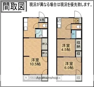 下沖ハイツ【201号室】の間取り