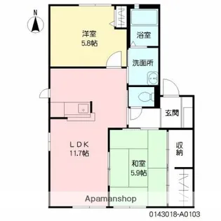 VEGAS1(ベガス)【1階】の間取り