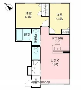 アルシェ A棟【102号室】の間取り