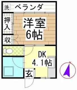 永田アパート【202号室】の間取り