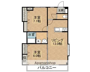 スカイコート志比田Ⅱ【1階】の間取り