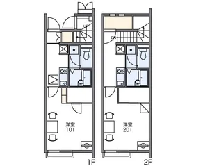 レオネクストエルビエンⅡ【106号室】の間取り