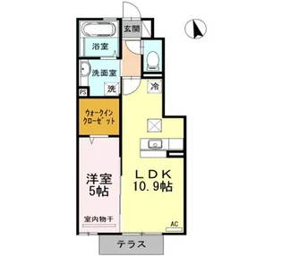 1LDKの間取り画像