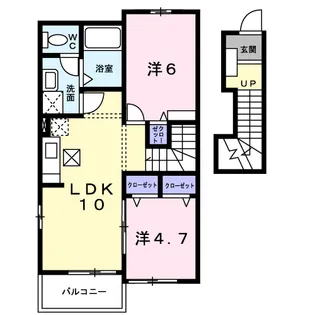 ヴィラパークサイド【2階】の間取り