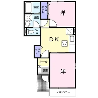 プリムローズヴィラD【1階】の間取り