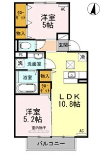 ブライトコート花繰 B棟【1階】の間取り