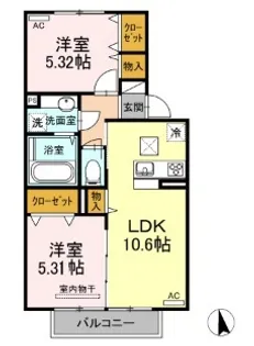 セジュールグレイスⅢ【1階】の間取り