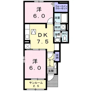 クレセントB【1階】の間取り