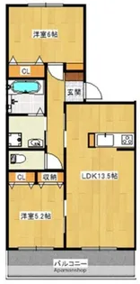 モンナンジュ【102号室】の間取り