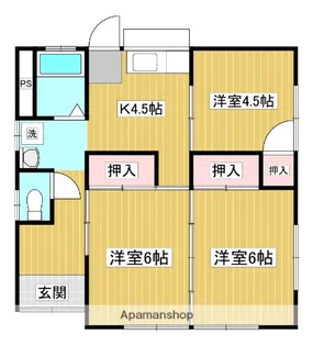 宮崎県都城市妻ケ丘町【一戸建】の間取り