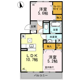 ルナージュ B棟【1階】の間取り