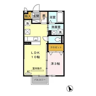 セジュール・希らら【1階】の間取り